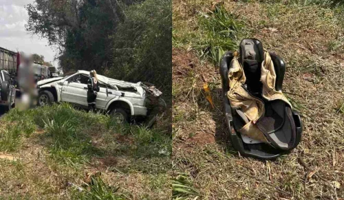 Criança de 2 anos morre após família capotar o carro a caminho do velório do avô