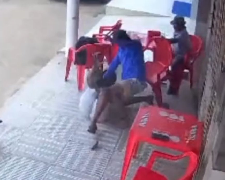 VÍDEO: Homem tenta matar outro a facadas mas acaba sendo morto com a própria arma