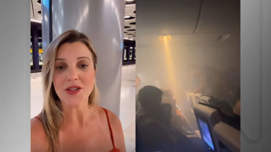 VÍDEO: Carregador de celular pega fogo em avião e passageira registra momento; Confira