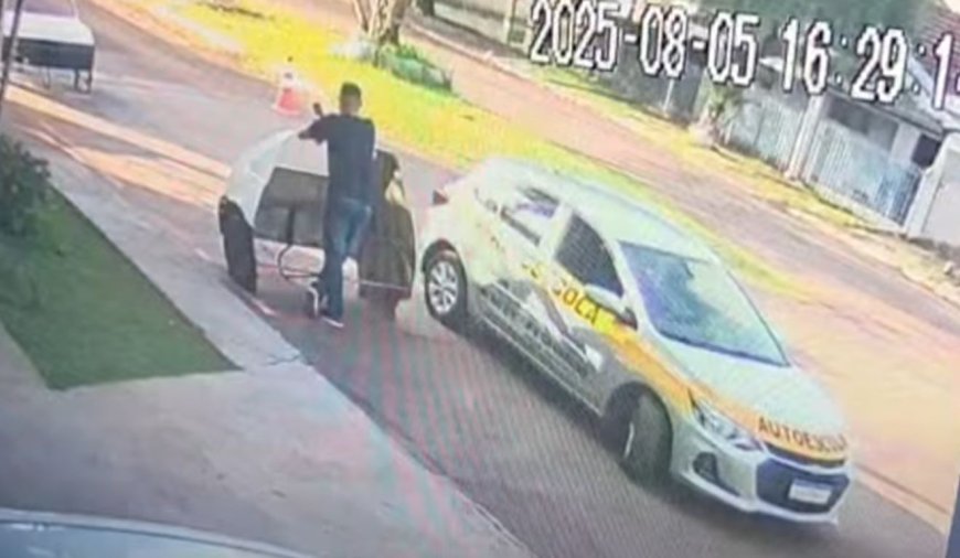 VÍDEO: Aluna Invade Autoescola com carro ao tentar fazer baliza; Veja a cena