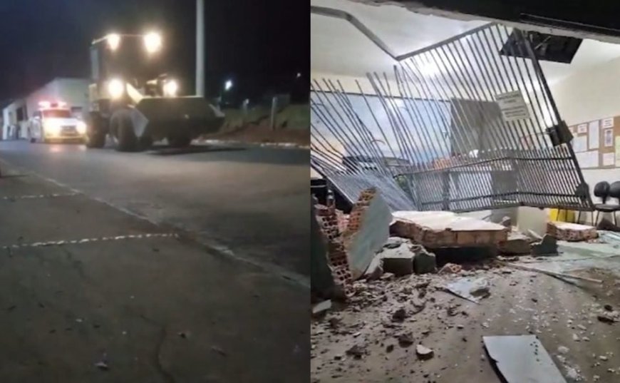 VÍDEO: Revoltado com demora no divórcio, empresário derruba fachada de cartório com retroescavadeira; Assista