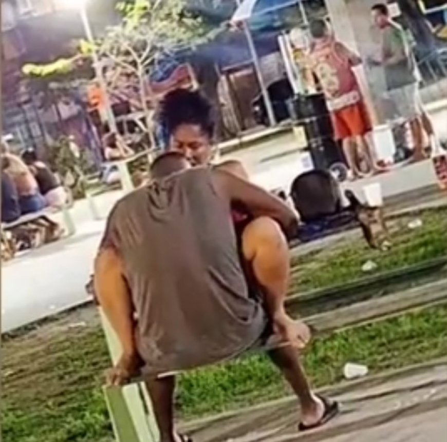 VÍDEO: SEM NOÇÃO! Casal é flagrado em momento íntimo em parque de lazer familiar e revolta frequentadores; Casal não se intimidou com advertências