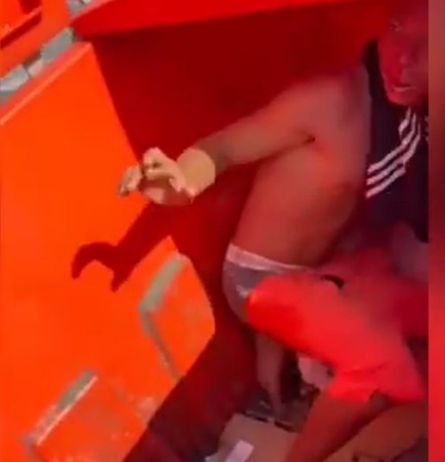 VÍDEO: Suspeito de assaltos é espancado e trancado em lixeira por moradores; Confira