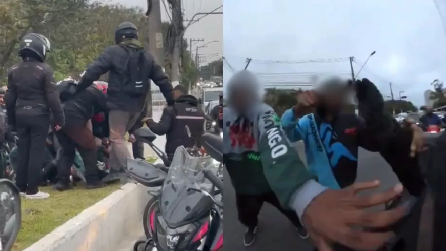VÍDEO: Adolescente armado com simulacro tenta roubar moto e é imobilizado com mata-leão