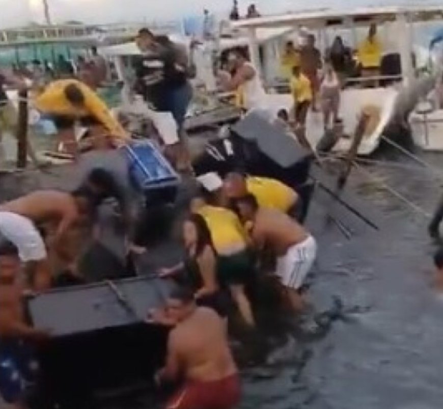 VÍDEO: Balsa afunda durante show de pagode em Salvador e causa pânico