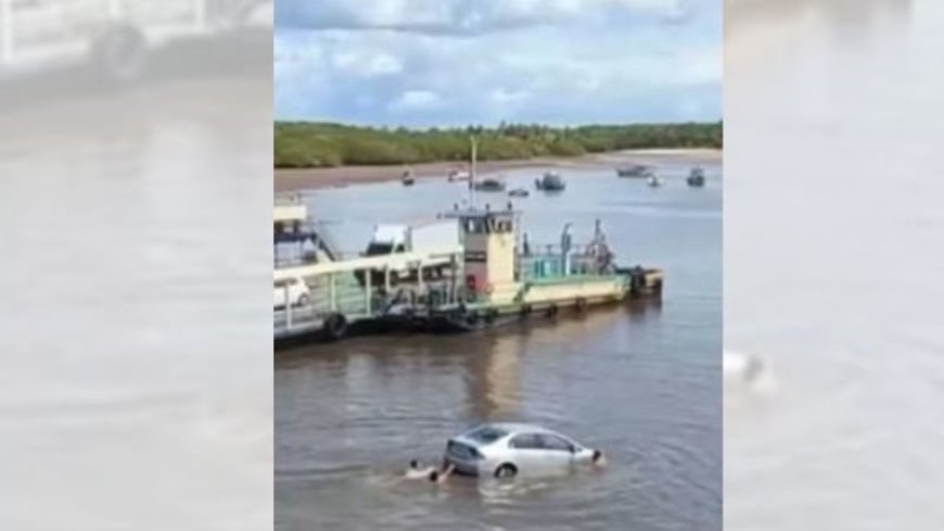 VÍDEO: Descuidado sai caro: carro despenca no rio após motorista esquecer freio de mão; Assista