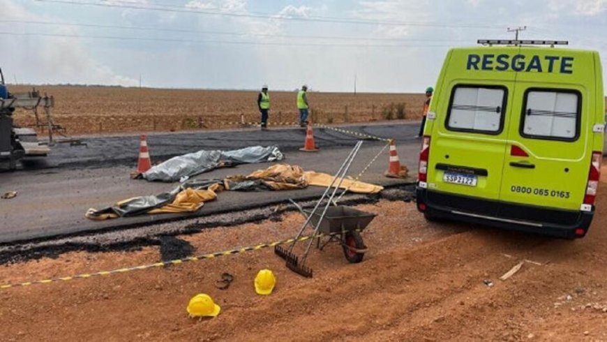 Rolo compressor atropela operários e deixa três mortos em obra da BR-163