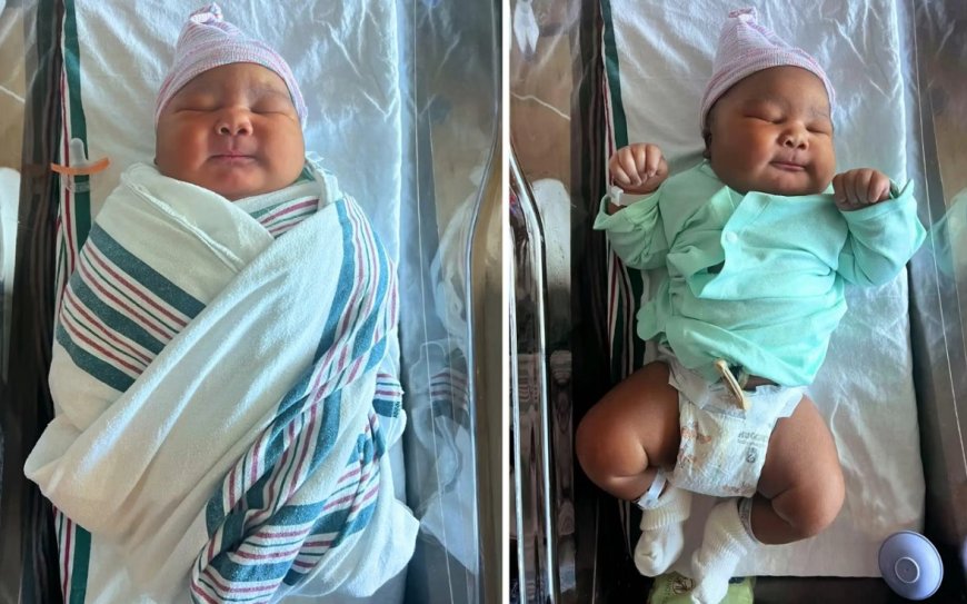 Mãe dá à luz “bebê gigante” de 6,3 kg em parto normal e surpreende hospital com peso record